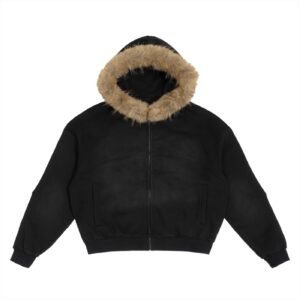 DU Sun Fade — Hoodie Boxy à Fourrure Amovible